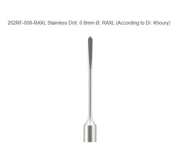 STAINLESS DRILL, 0.8MM Ø, RAXL