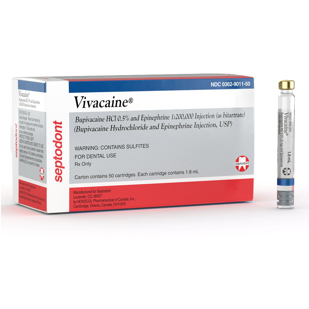 [要薬監] Vivacaine Bupivacaine 0.5% Epinephrine 1 : 200,000  50 / Bx