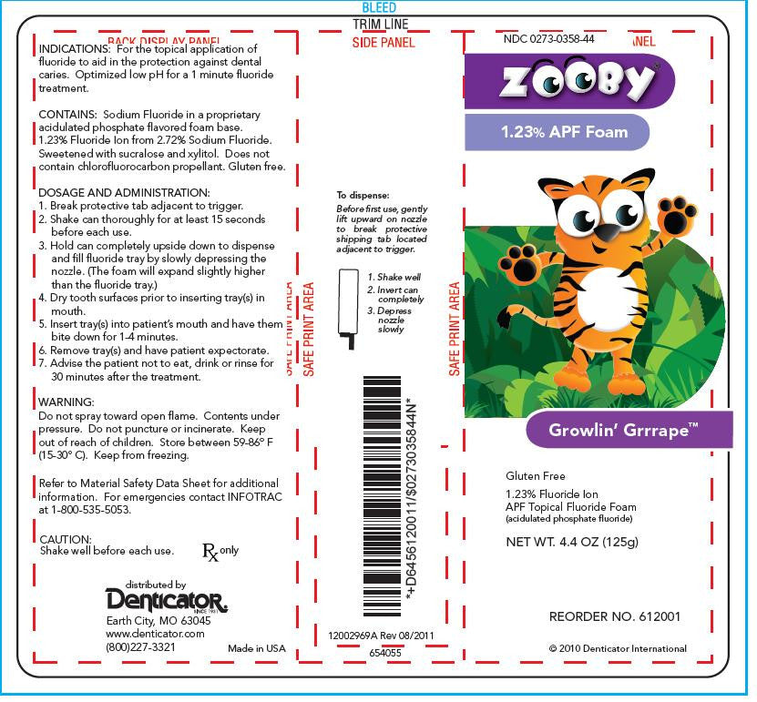 Zooby フッ素フォーム グレープ味 4.4oz 1.23% APF (612001)